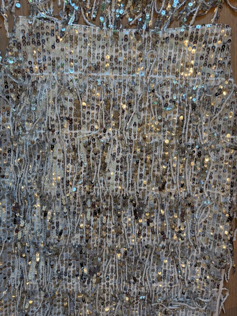 Milly "Royce & Roxanne" Silver Sequin Fringe Matching Set - Top (S) & Midi Skirt - Picture 11 of 15